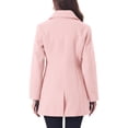 thumbnail image 3 of Abrigo de mujer con solapa y un solo botón, hasta el muslo, talla XL, color rosa, 3 of 8