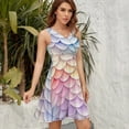 thumbnail image 5 of Beautiful Colorful Mermaid Scales Women's Tank Dress V Neck Sleeveless Summer Sundress, 5 of 7