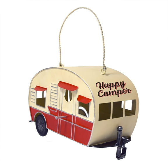 Rivers Edge Products Camper Bird House, RV Nesting House for Small to Medium Birds, Outdoor Rustic Garden Decor, Red/White