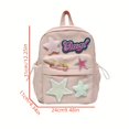 thumbnail image 3 of Cute Plush Star Decor Large Capacity Preppy Backpack, Canvas Durable Lightweight Laptop Daypack, Fashion Travel Commuter Bag, 3 of 4