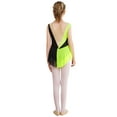 thumbnail image 4 of TSSOE Girls Kids Sequins Figure Ice Skating Dress Costume Sleeveless Ballet Dance Leotard with Mesh Tutu Skirt Fluorescent Yellow 10, 4 of 7