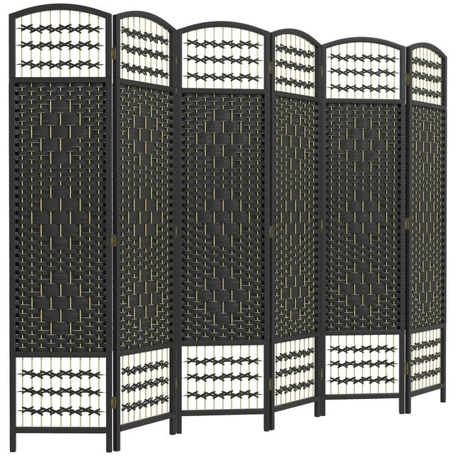HOMCOM 5.6ft Folding Room Divider, Freestanding Privacy Screen, Black