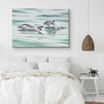 thumbnail image 2 of PixonSign Canvas Print Wall Art Dolphins with Fins Above Water Surface Amphibians Ocean Photography Modern Art Nautical Closeup Colorful Blue Ultra for Living Room, Bedroom, Office - 12"x18", 2 of 5