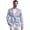 Blue Tile Pattern, variant on Leopard Design Men's Suit, Lightweight Jacket Suits Slim Fit Polyester Business Outwear for Summer