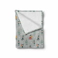 thumbnail image 2 of Christmas Soft Flannel Fleece Throw Blanket, Elves Skiing Merry Xmas Snowflakes Tree Nursery Celebration Cartoon, Cozy Plush for Indoor and Outdoor Use, 50" x 70", Sea Green Pale Grey, by Ambesonne, 2 of 6