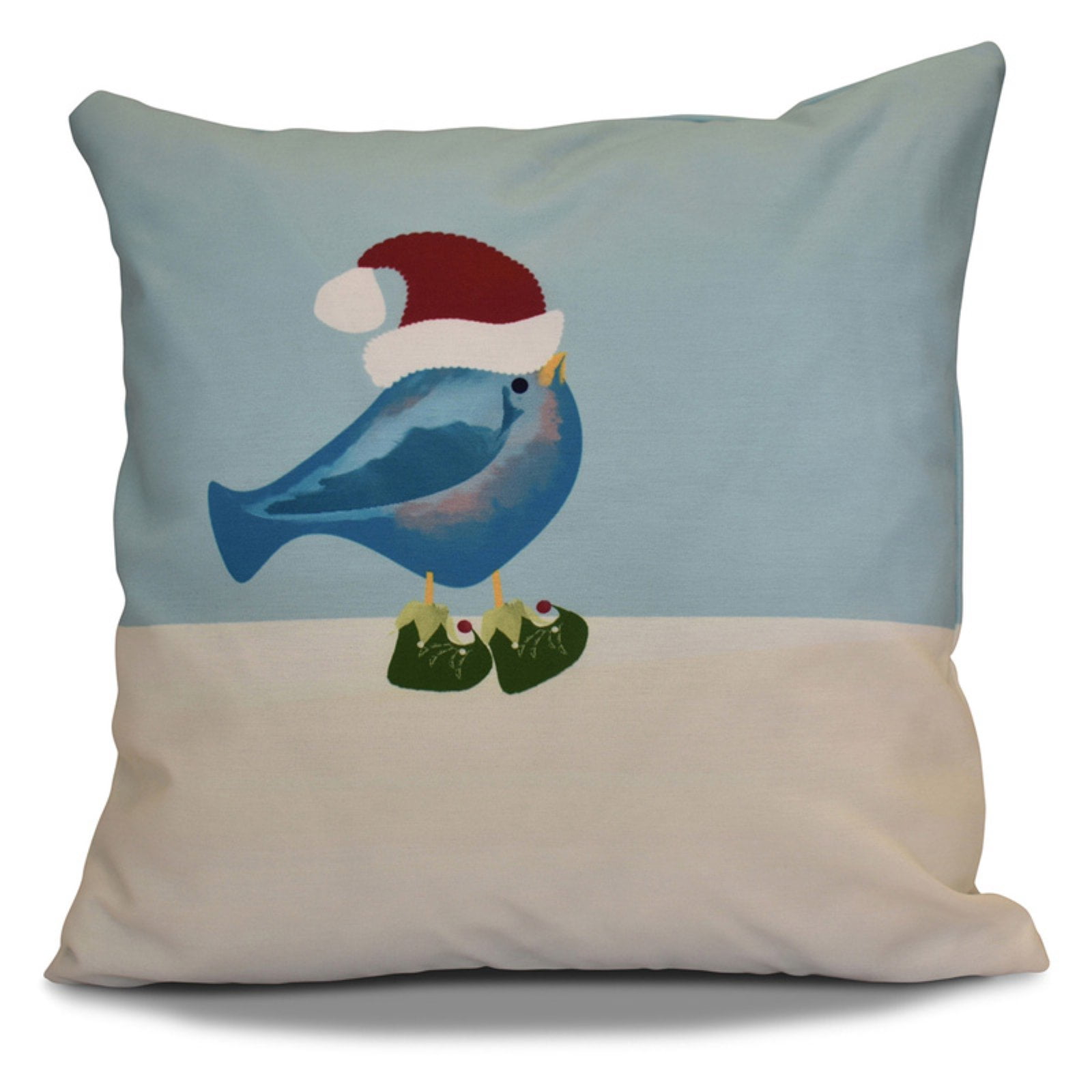 Simply Daisy 16" x 16" Merry Christmas Bird Animal Print Outdoor Pillow