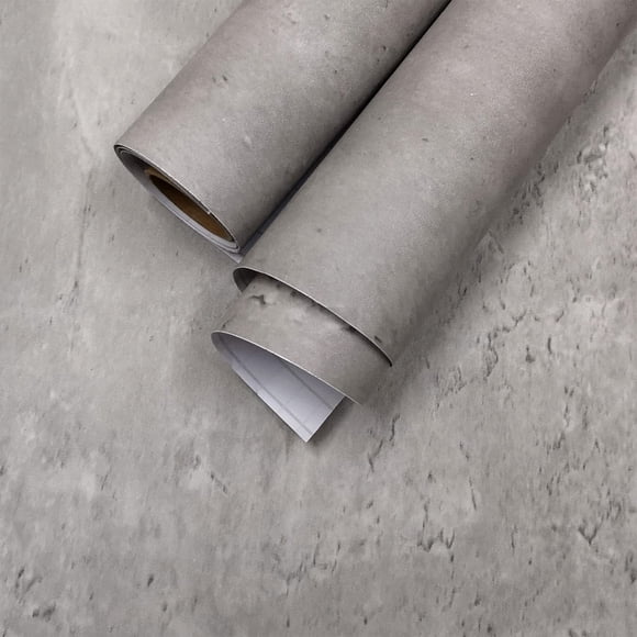 Gray Concrete Wallpaper Peel and Stick Cement Texture Wallpaper 24x354 inch Thick Matte Modern Industrial Wallpaper Waterproof Removable Self-Adhesive Paper for Kitchen Bedroom Bathroom