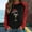 Black, variant on Babysbule Christmas Shirts for Women Spring Patchwork Printed Sleeves Round Neck Casual Tee Tops Clearance Tops Fashion
