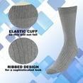 thumbnail image 4 of EMEM Apparel Women's Ladies Plus Size Casual Soft Ribbed Cotton Knit Classic Mid Calf Crew Dress Hosiery Socks 3-Pack Light Grey 10-13, 4 of 4