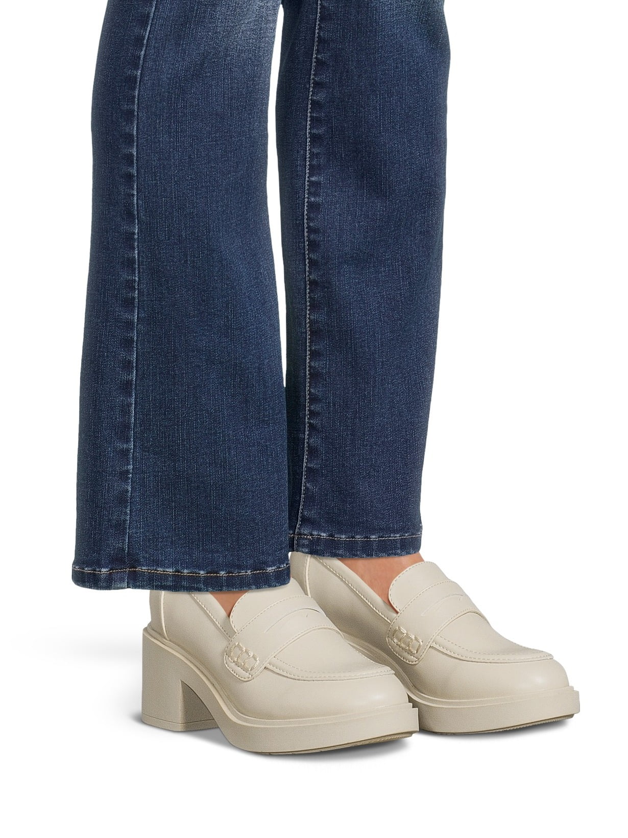 No Boundaries Women's Platform Heeled Penny Loafers