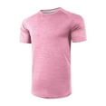 thumbnail image 5 of XEGLSBU Short Sleeve Shirts for Men Work with Pocket Men's Athletic T Shirts for Sports Fitness Loose Fit Solid Color for Spring and Summer Wicking Companion a-Pink Size XXXXXL, 5 of 5