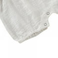 thumbnail image 4 of CNKOO Baby Lace Little Flying Sleeve One-Piece Romper + Headscarf Female Baby Linen Back Button Lace Edge Romper  Two-Piece Set, 4 of 15