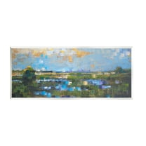 Stupell Industries Brushed River Landscape Landscape Painting Unframed Art Print Wall Art, 17 x 7