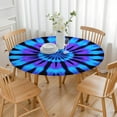 thumbnail image 3 of Blue Purple Tie Dye Pattern Round Fitted Tablecloth with Elastic Edge,Dining Table Cover Waterproof,Outdoor Round Tablecloth for Camping,Dining,Indoor and Outdoor, 3 of 7