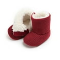 thumbnail image 4 of Baby Girls Winter Warm Snow Boots,Premium Knitted Thick Fleece Soft Sole Non-slip Booties Toddlers Shoes,for 0-18M Infant Boys Girls, 4 of 7