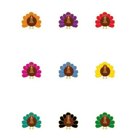 Wine Wear G007 Thanksgiving Turkey Wine Glass Decals - Set of 9