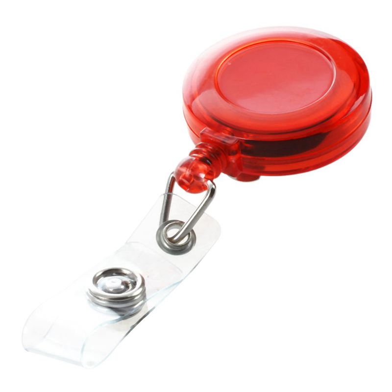 Retractable Pass ID Card Holder Key Chain Reels With Clip Red