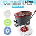 thumbnail image 3 of Simpli-Magic 360 Spin Mop and Bucket with Foot Pedal and Soap Dispenser & 3 Microfiber Heads, Red/Black, 3 of 6