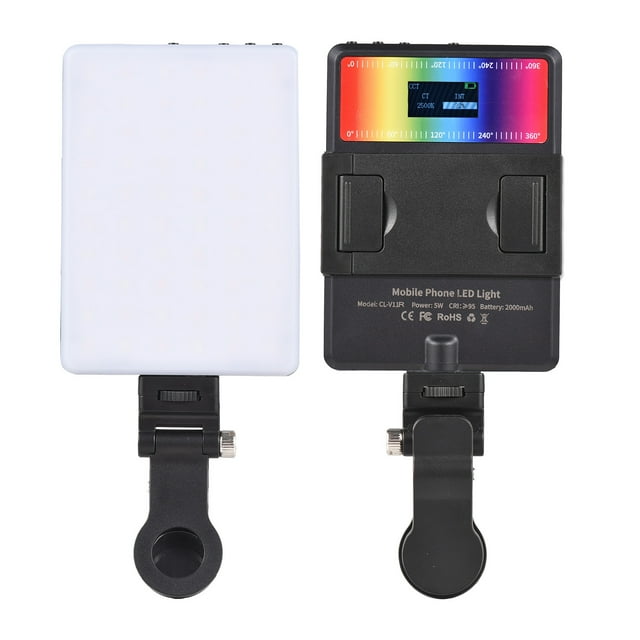 5W Photography Lamp Bi-color LED Light Pocket Vlog Light 2500K-9000K Color Temperature Dimmable with LCD Screen 78 LED Beads 24 FX Effects 1/4in Threaded Holes 2000mAh Battery Built in for