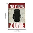 thumbnail image 2 of 1pc 'no phone zone' logo Iron wall art, waterproof and weatherproof decoration, perfect for universities, bathrooms, caves, bars, cafes, garages, farmhouses, man holes - black vintage poster gift, 2 of 7