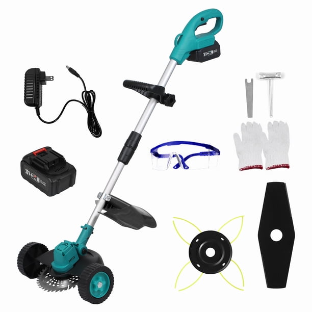 Cortadora de césped portátil sin escobillas, cortadora de césped eléctrica, cortadora de césped inalámbrica, poste telescópico ajustable con ruedas auxiliares para patios, jardines, parques