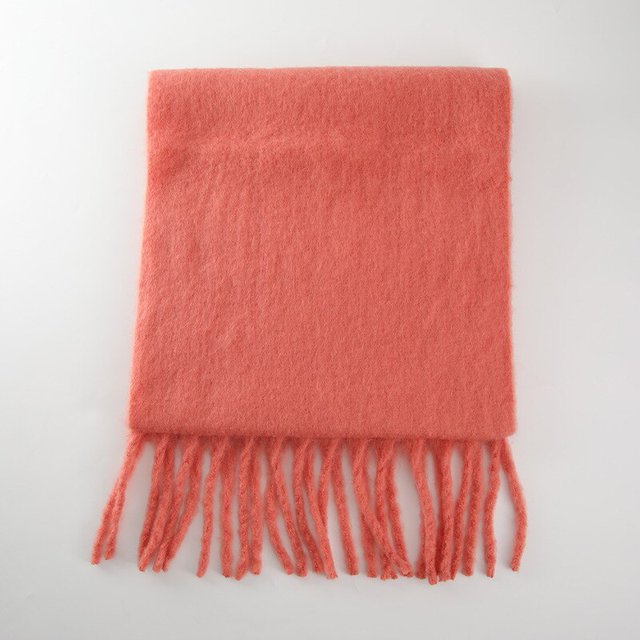 Chal y Bandana con borlas para mujer, bufanda gruesa de Cachemira de lujo, colores sólidos brillantes, Invierno Fivean unisex