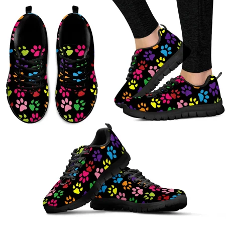 

Rainbow Color Cartoon Dog Paw Print Lightweight Outdoor Shoes Comfortable Summer Breathable Shoes Basketball Shoes