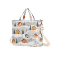 thumbnail image 7 of FORMRS Womens Corduroy Tote Bag Crossbody Shoulder Handbag with Pocket, Orange Snow Houses, 7 of 7