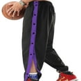 thumbnail image 4 of CNKOO Mens Tear Away Pants Loose Fit Basketball Casual Training Pants High Split Snap Button Up Sweatpants, 4 of 6