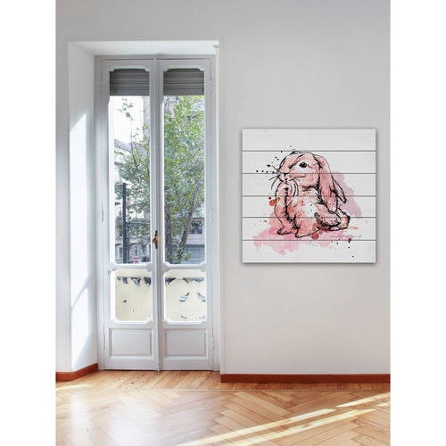 Marmont Hill "Lapin Corail" by Marie-Eve Pharand Painting Print on White Wood
