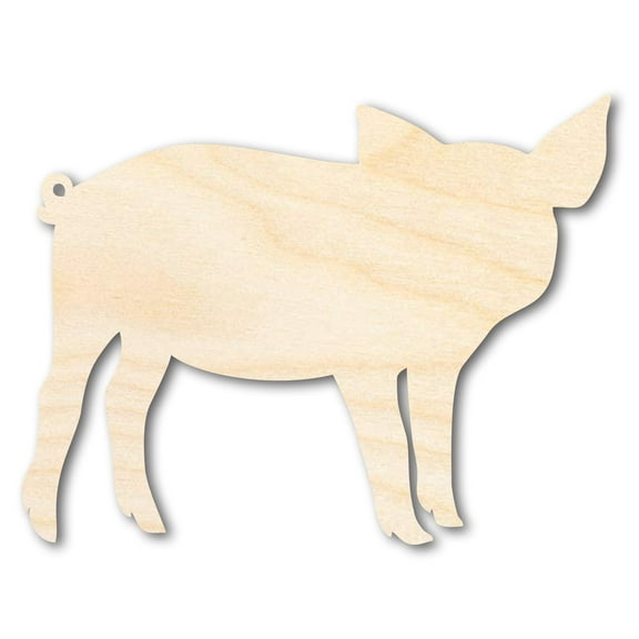 Unfinished Wood Pig Shape - Animal Craft - up to 46" DIY 12" / 1/8"