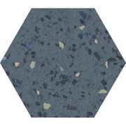 Terra Mia 8.1 in. x 9.25 in. Matte Blue Porcelain Hexagon Wall and Floor Tile (9.93 sq. ft./case) (25-pack)