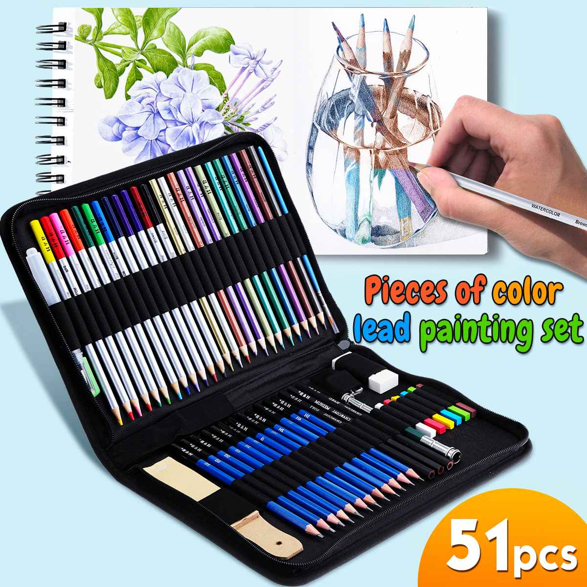 ROYAL BRUSH RYRSETART3304  ESSENTIALS DELUXE CLEAR VIEW DRAWING/SKETCHING SET 