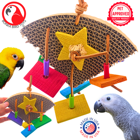 Bonka Bird Toys 1417 Chomp Slice Chew Shred Parrot Cage Toy Conure Cockatiel Pet