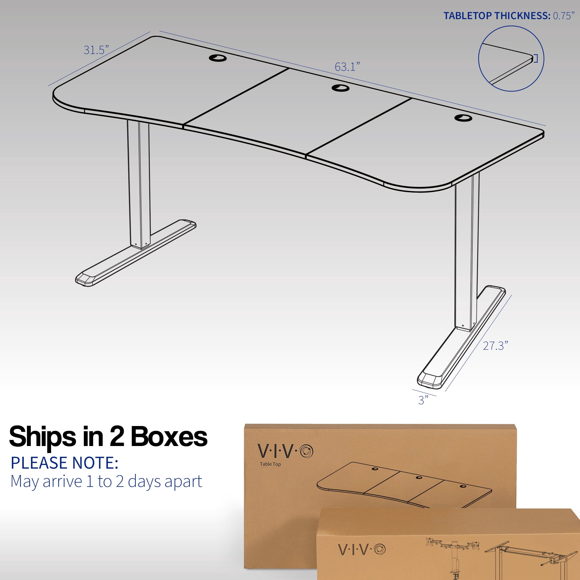VIVO Black 63" x 32" Electric Stand Up Desk with Motorized Dual Monitor Mount