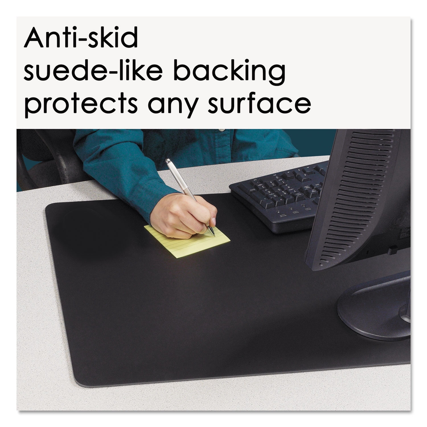 Artistic Rhinolin II Desk Pad with Microban, 36 x 20, Black