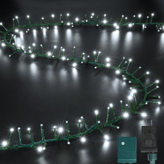 LAMPHOME 500 LED Christmas Outdoor Twinkle String Lights Extendable Holiday Decoration,Plug in Lights with 8 Functions and Timer Waterproof for Outdoor Home Party Wedding Bedroom-White