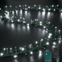 LAMPHOME 500 LED Christmas Outdoor Twinkle String Lights Extendable Holiday Decoration,Plug in Lights with 8 Functions and Timer Waterproof for Outdoor Home Party Wedding Bedroom-White