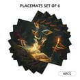 thumbnail image 3 of Placemats Set of 4 / 6, Magical Tarot Reading Placemats for Dining Table Indoor/Outdoors Heat Resistant Washable Placemats 18" x 12", 3 of 8