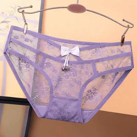 Fulorrnie Underwear for Women Juniors Plus Size Briefs Comfort Seamless Panty Sexy Chic Cute Breathable Panties Light Purple M