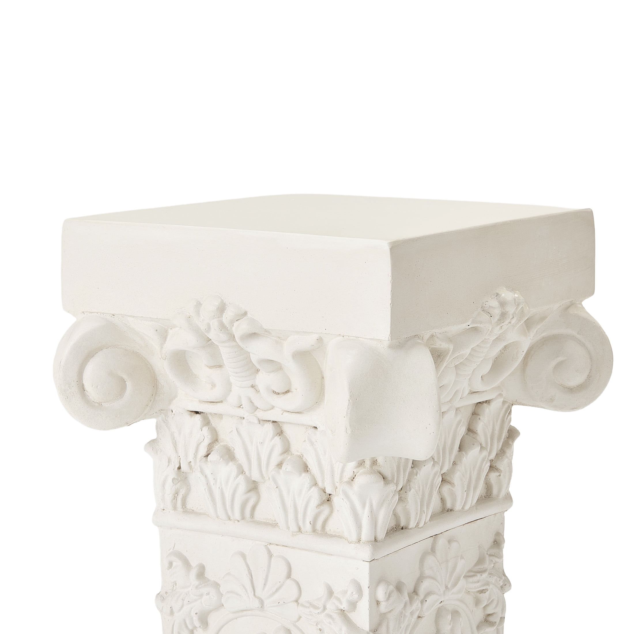 Christopher Knight Home 34"H MgO Pedestal Plant Stand, Roman Column Indoor Outdoor Planter, Beige White