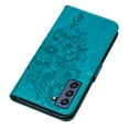 thumbnail image 4 of Dteck For Samsung Galaxy S21 FE Flip Wallet Stand Case,360 Protection Shockproof Luxury Diamond Embossed Butterfly PU Leather+Hand Strap Cover.For Samsung Galaxy S21 FE,Blue, 4 of 7
