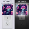 thumbnail image 2 of Jellyfish LED Square Night Light - Energy Efficient Plug-in Nightlight with Auto Sensor for Bedroom, Bathroom, and Hallway - Soft Glow Illumination - White, Pack of 2, 2 of 6