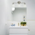 thumbnail image 4 of Simple Designs 25" Classic 3 Light Metal Bar and Frosted Cone Shape Glass Shades Decorative Wall Mounted Vanity Fixture For Bathroom, Entryway, Hallway, Brushed Nickel, 4 of 7