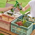 thumbnail image 4 of Foldable With Handle Collapsible Crates For Organizing Folding Car Storage Crate Grocery Shopping And Picnic Stackable Storage For Kitchen Living R Pillows Storage Bags, 4 of 6