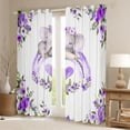 thumbnail image 2 of jejeloiu Watercolor Loves Rainbow Curtains Pack of 2 (42x84 Each),Wild Elephant Rustic Floral Curtains Blackout,Purple White Bedroom Curtains For Kids,Ultra Soft Home Decor, 2 of 6