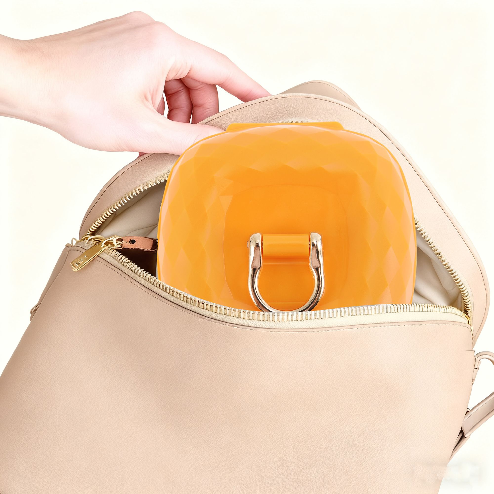 Unique Bargains Multi-Function Stylish Jewelry Box Organizer Single-Layer Orange