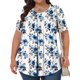 thumbnail image 4 of Top Plisado Gradiente de las Mujeres, Cuello de la Tripulación Manga Corta Blusa Suelta para el Hogar Y el Uso Diario, Ligera Túnica de Moda Casual, 4 of 8