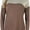 Mocha/Heather Beige, variant on ToBeInStyle Women's Colorblock High-Low Top - Mocha/Heather Beige - Large