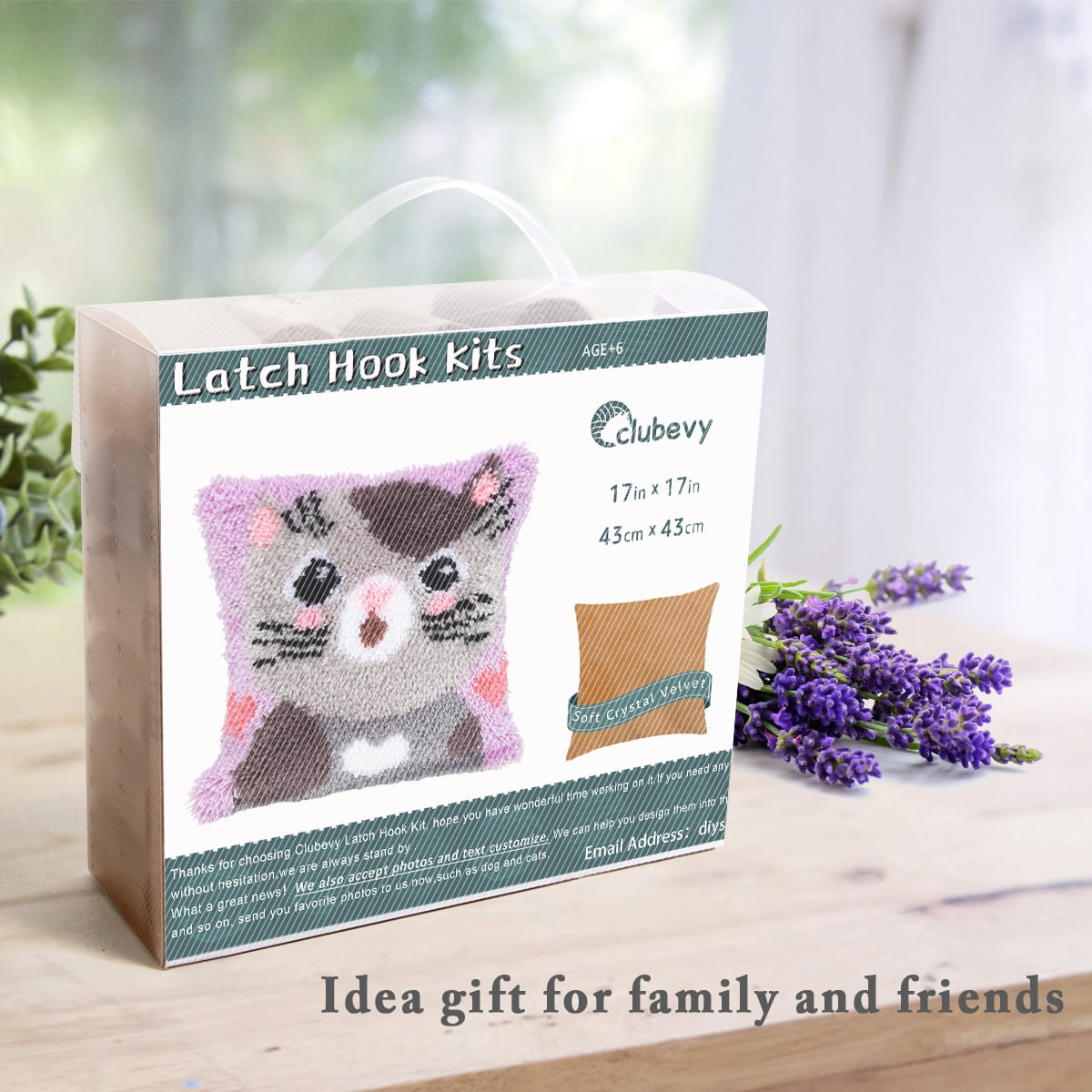 Latch Hook Pillow Kits for Adults pillow,latch hook pillow kits,Cat Embroidery Creative Craft Home Decor Ideal for Learning Pillow Making 43×43cm/17*17in